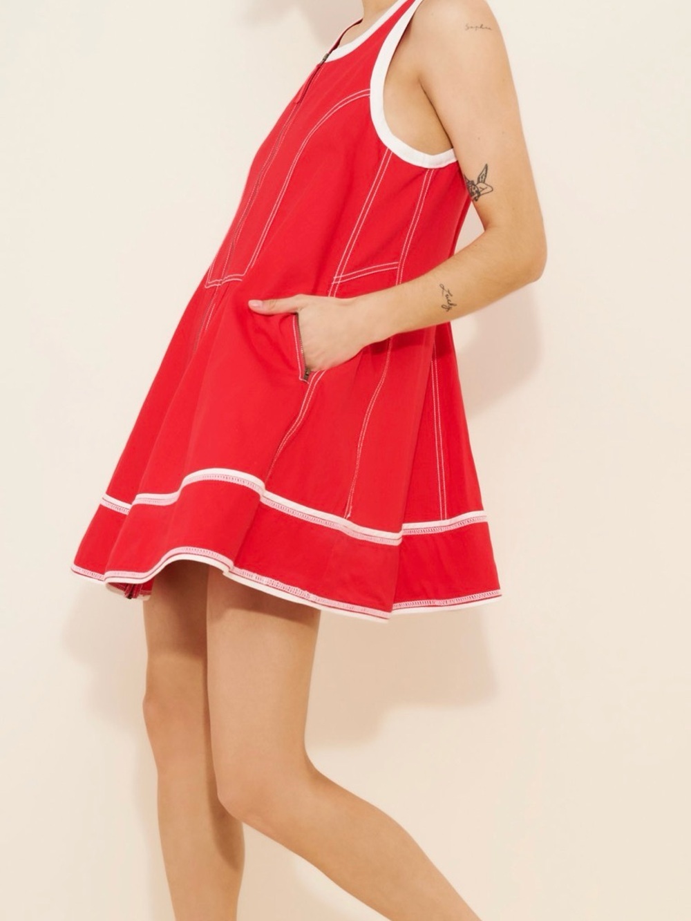 Anthropologie Pilcro Women’s Red Zip-Front Mini Dress NWT